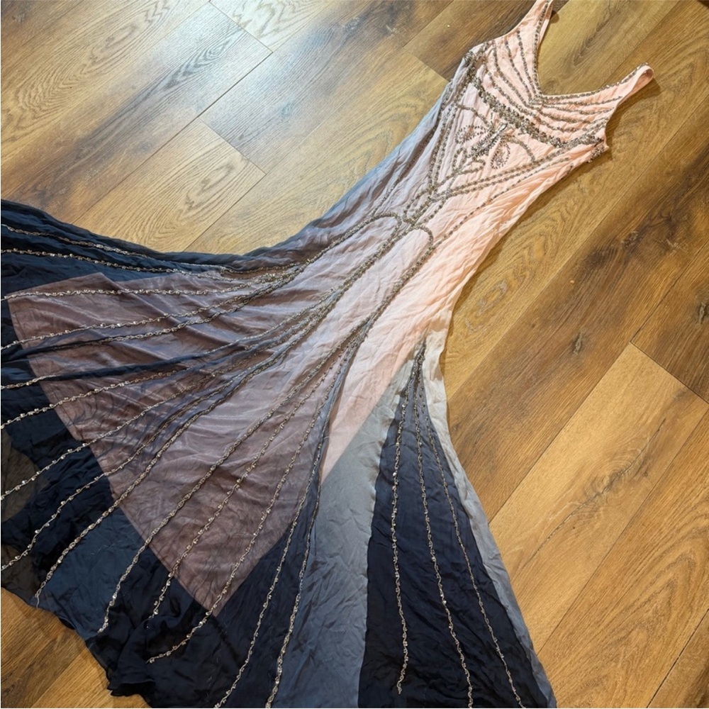 Vintage Y2K 100% Silk Beaded Dress Vintage Beaded Dress Prom Dress Sue Wong Prom